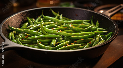 Delicious Green Beans in a  cast iron Skillet
