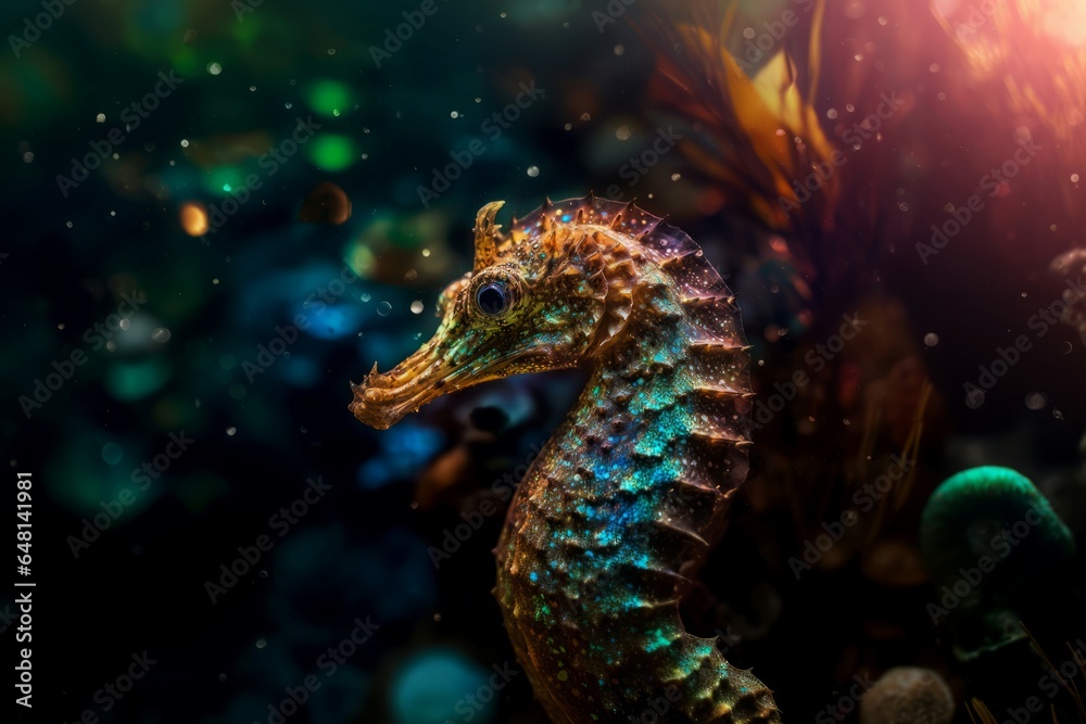 Seahorse bright view. Generate Ai Seahorse bright view. Generate Ai