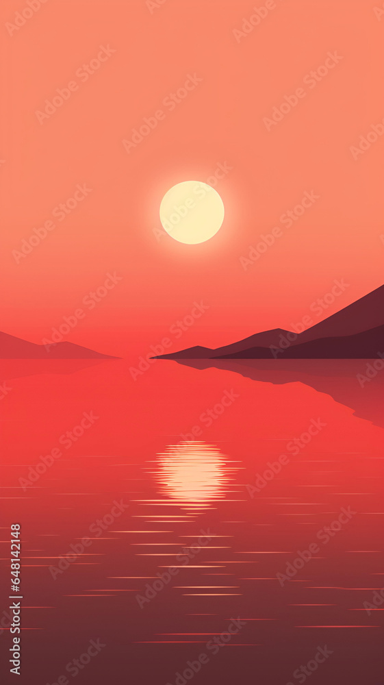 4k minimalist sunset background. geometric abstraction.