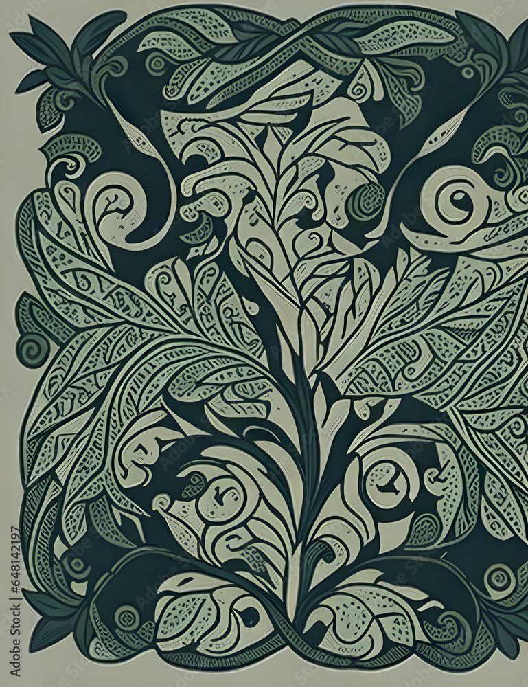 Fototapeta premium 1.The Kanok Khruethao pattern Patterns Midjourney Prompts, AI Art, Midjourney Prompt, Midjourney AI Art, Learn Midjourney, Digital Art, AI Generate, Art Print