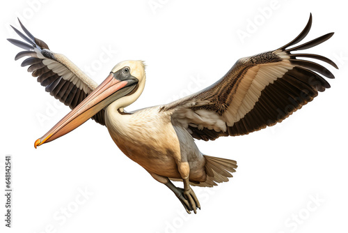 Pelican in Graceful Flight Isolated on Transparent Background. Generative Ai © Artimas 
