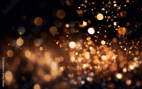 Bokeh defocused gold abstract lights background.