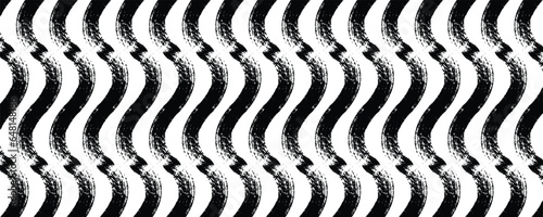 Abstract wavy vector seamless background. Various doodle grunge shapes seamless pattern. Brush drawn bold curly lines, squiggles and waves  trendy vector pattern.