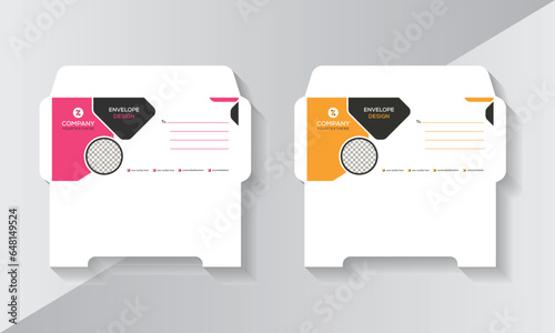 Creative and modern envelope design for office and company with two-colour variations