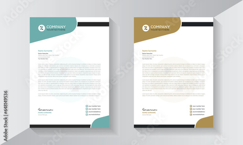 Letterhead design template with two colourful pads.