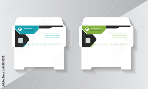 Creative and modern envelope design for office and company with two-colour variations