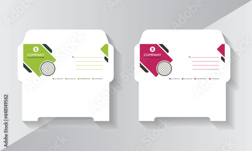 Creative and modern envelope design for office and company with two-colour variations