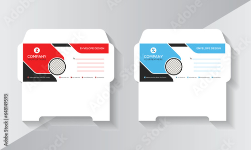 Creative and modern envelope design for office and company with two-colour variations