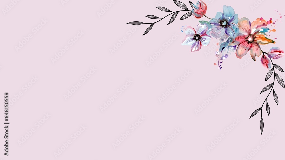 light purple-colored background with floral patterns for greeting card or business card