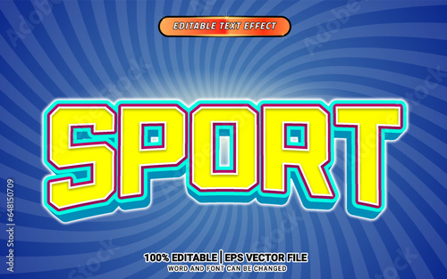 Sport game retro vintage 3d vector text effect design
