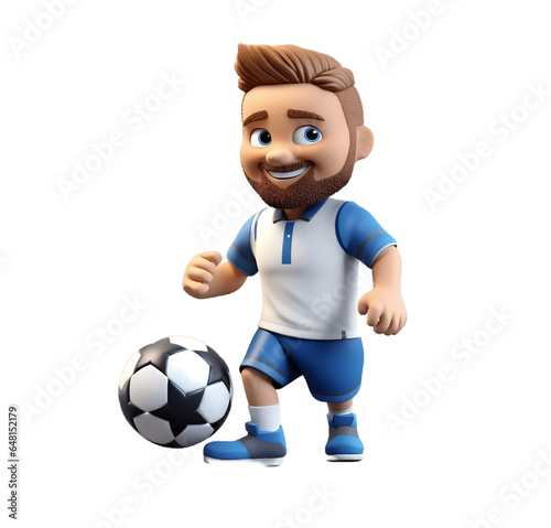 Football player cartoon character on transparent background PNG