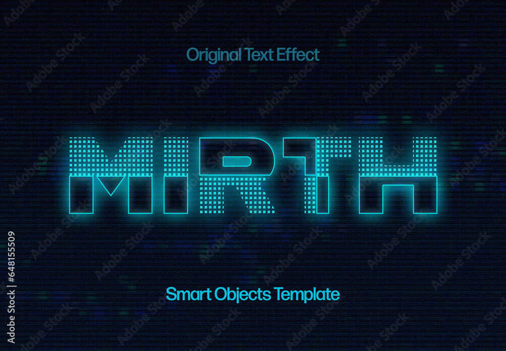 Pixel Text Effect Mockup Stock Template | Adobe Stock
