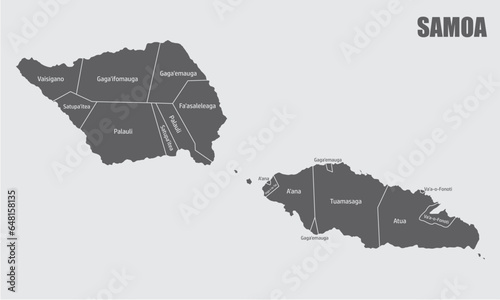 Samoa administrative map