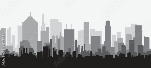 Modern City Skyline on white background. Real estate business concept.