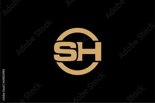 SH creative letter logo design vector icon illustration