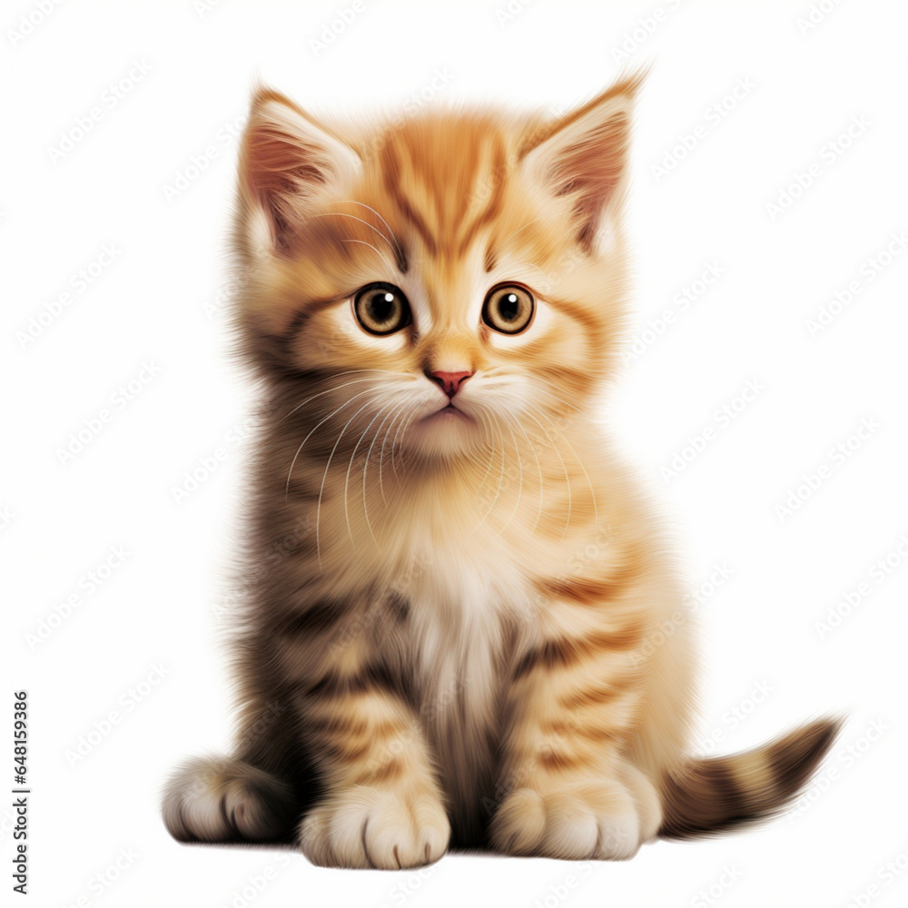 image outside of a kitten isolated on a white background