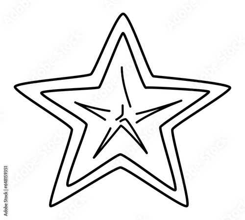 Star - Three 5-Star Black and White Shapes Vector Are Portrayed, with Two Stars Overlapping to Create a Stacked Effect in Two Layers, While a Torn or Disjointed Star Lies Inside Them
