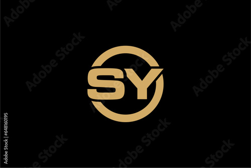 SY creative letter logo design vector icon illustration