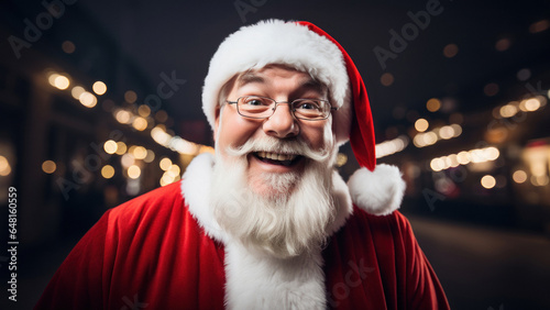 Senior Santa Claus in his traditional costume, bringing the magic of Christmas to life