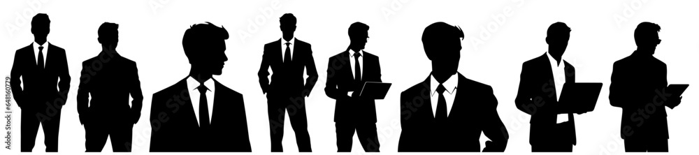 Businessman silhouette set vector isolated Businessman silhouette set vector isolated