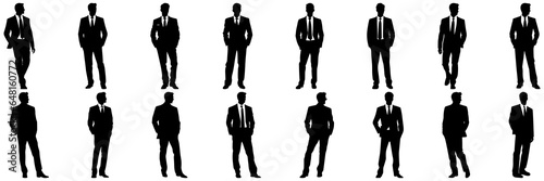 Businessman silhouette set vector isolated