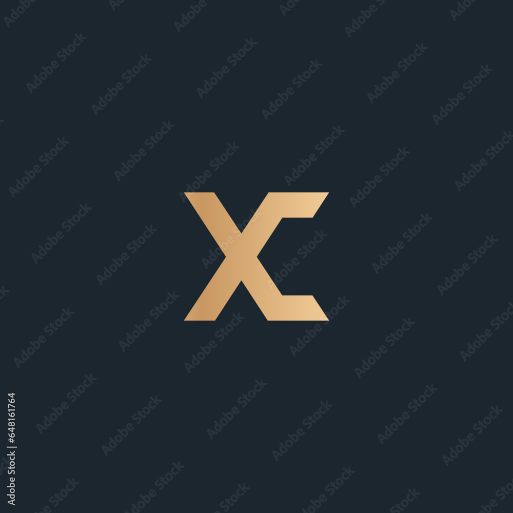 X LOGO, ELEGANT X LOGO DESIGN ISOLATED ON DARK BACKGROUND
