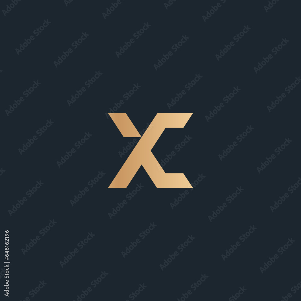 Obraz premium X LOGO, ELEGANT X LOGO DESIGN ISOLATED ON DARK BACKGROUND