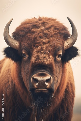 portrait of a bison buffalo