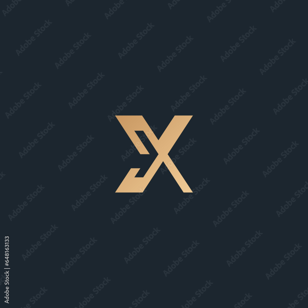 X LOGO, ELEGANT X LOGO DESIGN ISOLATED ON DARK BACKGROUND