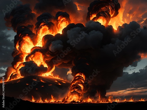 Amazing epic infernal volcano