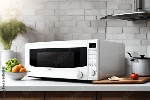 modern kitchen with a Microwave