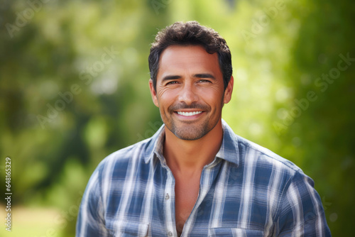 Middle-Aged Hispanic Gentleman in Countryside
