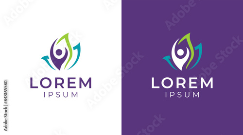 abstract people and child care logo