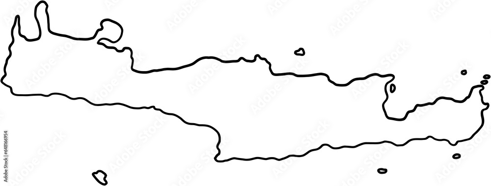 doodle freehand drawing of crete island map. - obrazy, fototapety, plakaty 