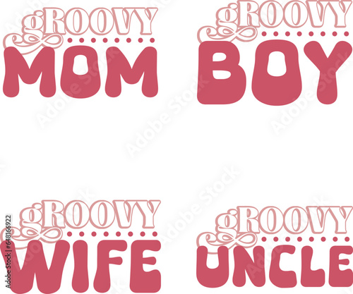 groovy retro svg design bundle