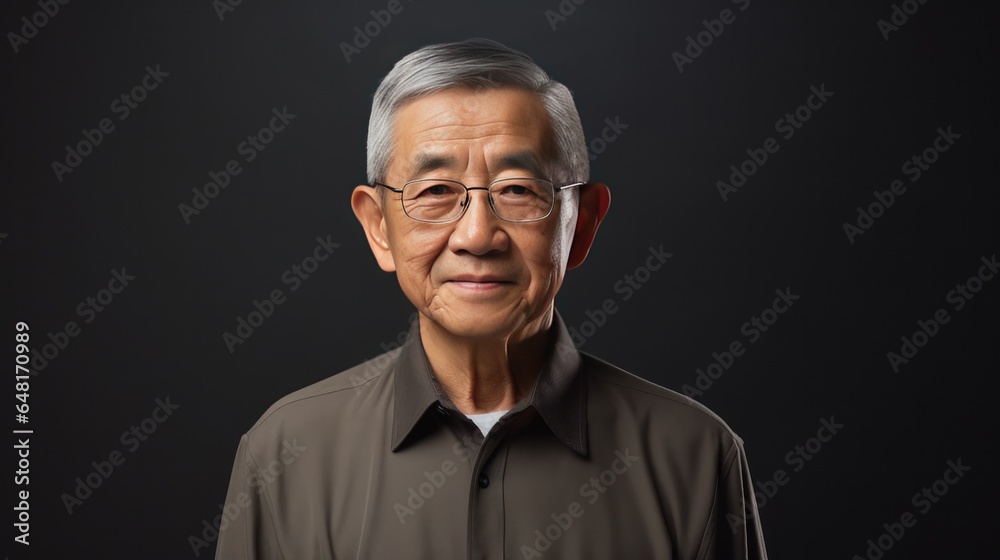 A photo portrait of a confident elderly man studio light A photo portrait of a confident elderly man studio light