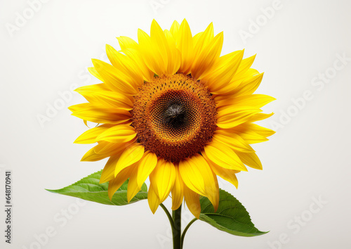 A sunflower on a white background