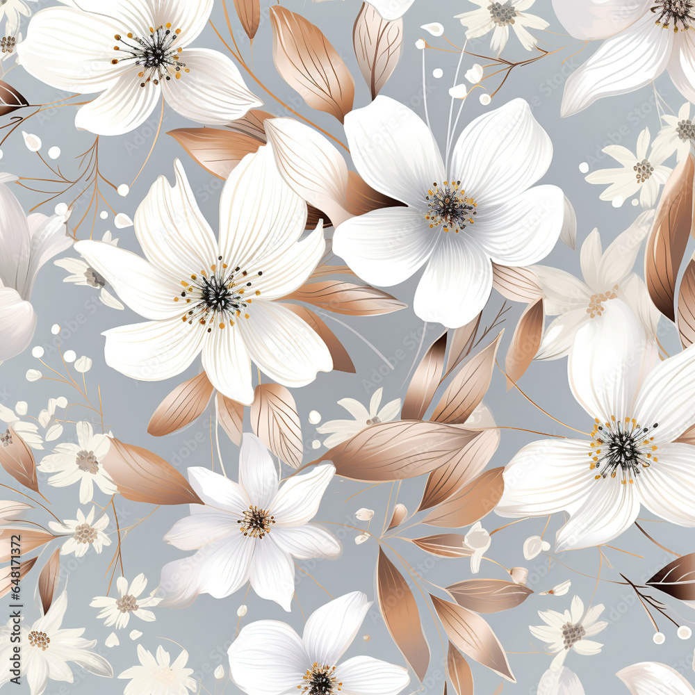 seamless white flowers background