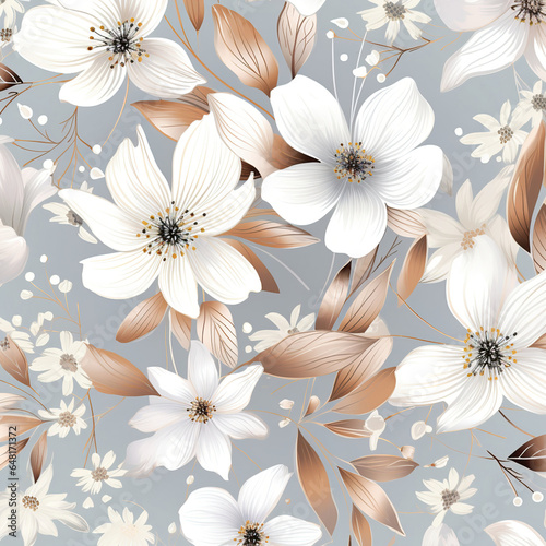 seamless white flowers background