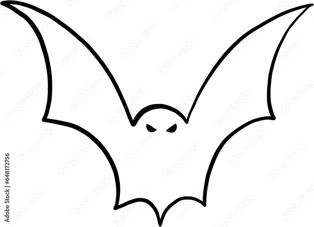 Naklejka premium freehand drawing of halloween bat flat design.