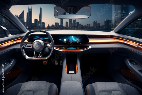 Generative Ai picture of expensive modern futuristic sports car racing © deagreez