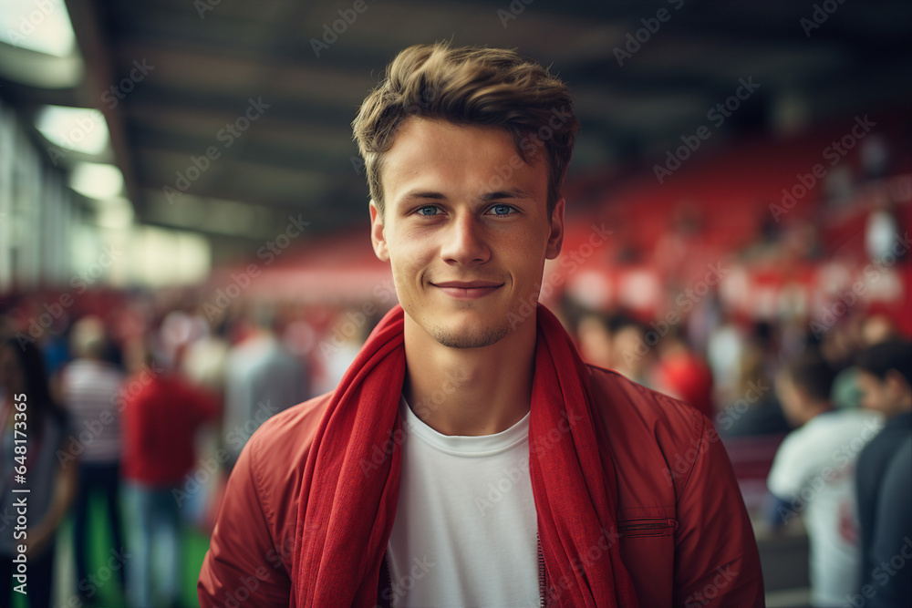Fototapeta premium Generative Ai picture of various fans are cheering in sports stadium