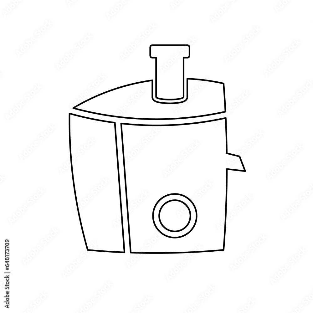 A large black outline juicer symbol on the center. Illustration on transparent background A large black outline juicer symbol on the center. Illustration on transparent background