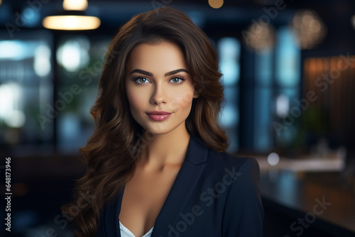 Generative AI picture portrait of amazing confident professional worker young woman