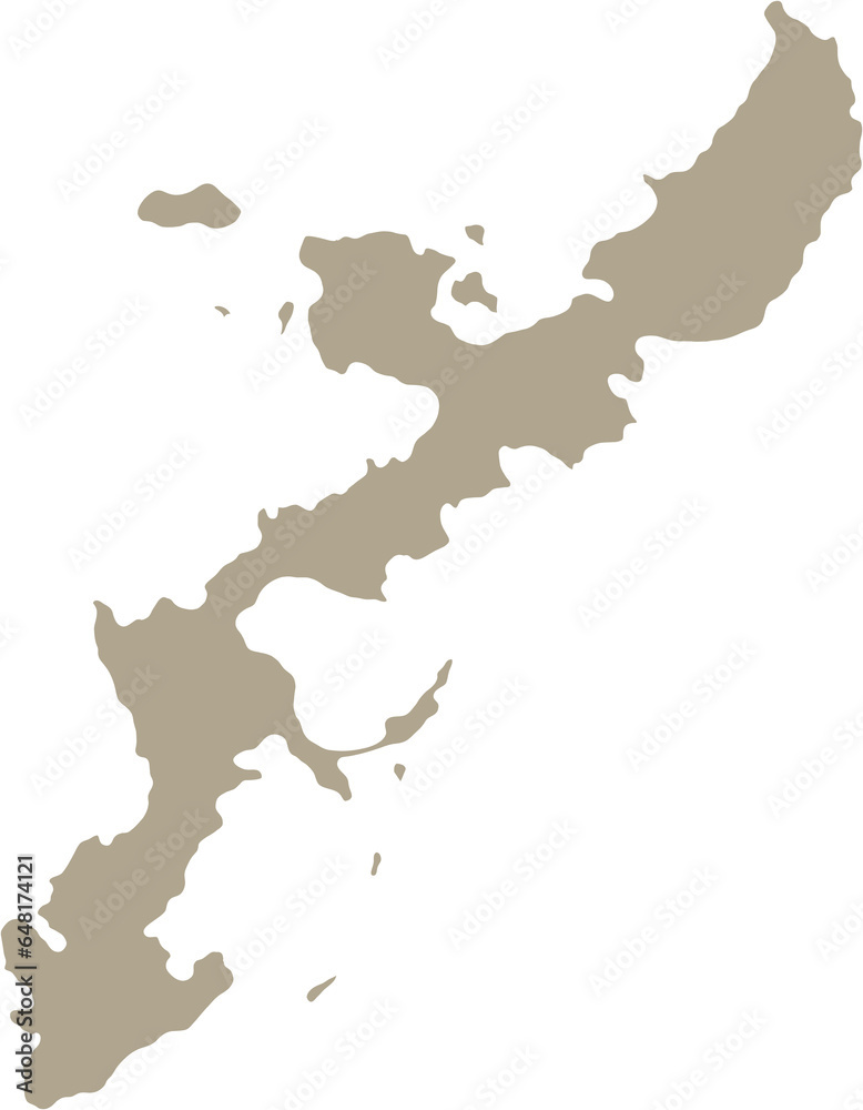 doodle freehand drawing of okinawa island map. - obrazy, fototapety, plakaty 