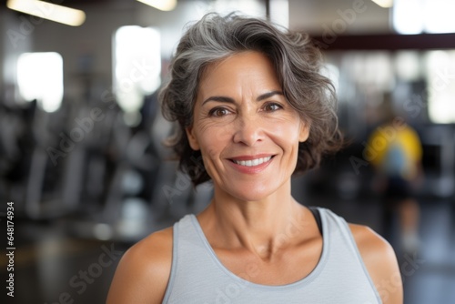Free Download Portrait of an elderly latina woman in the background of a gymnasium. - GFXLoad