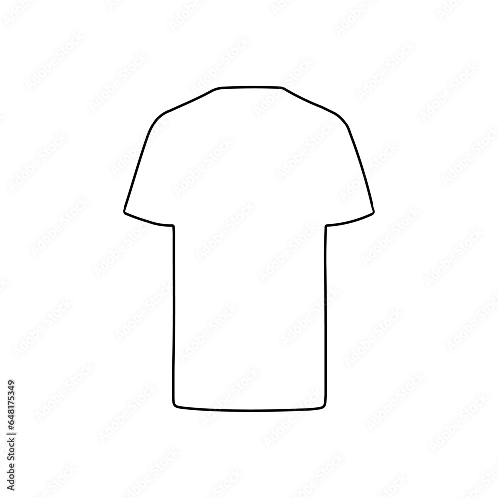 A large black outline t-shirt symbol on the center. Vector illustration on white background A large black outline t-shirt symbol on the center. Vector illustration on white background