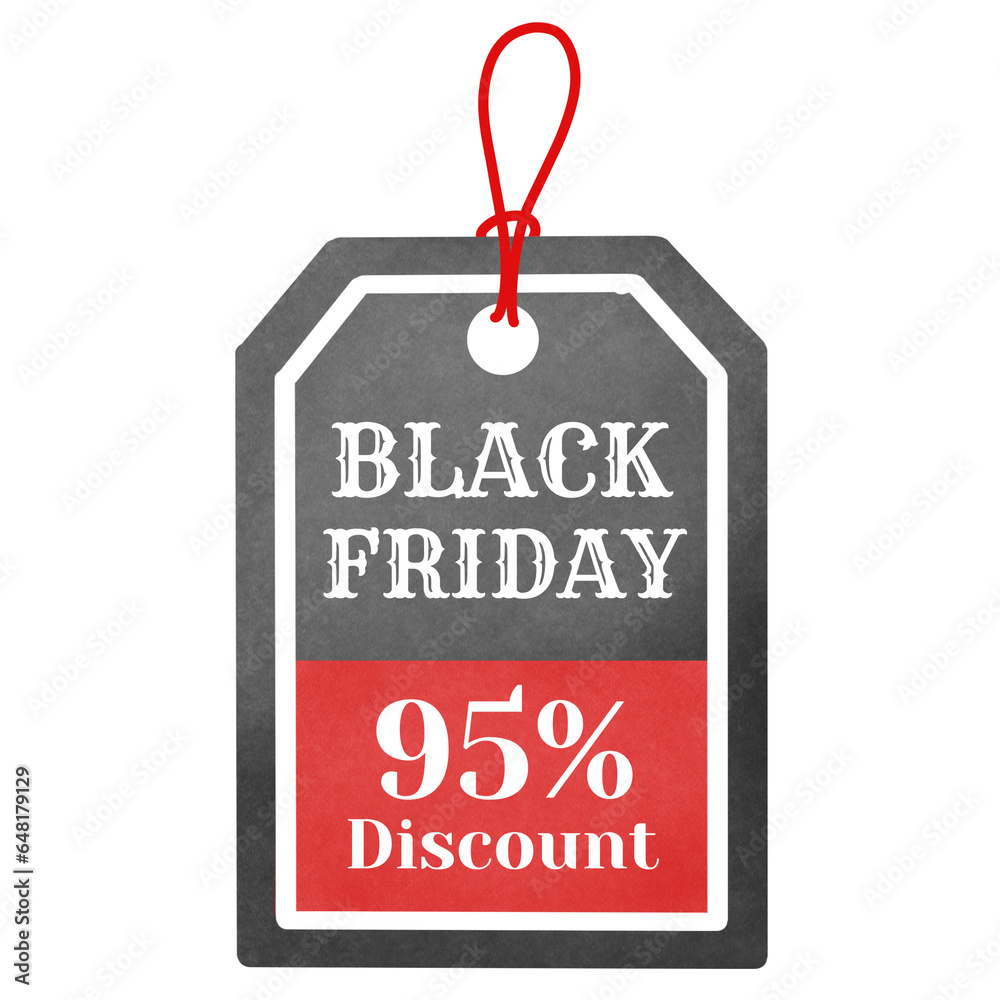 Naklejka premium Black Friday Discount Tag 95