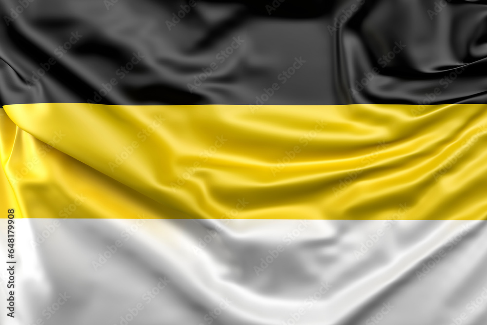 Ruffled Flag of the Russian Empire. 3D Rendering