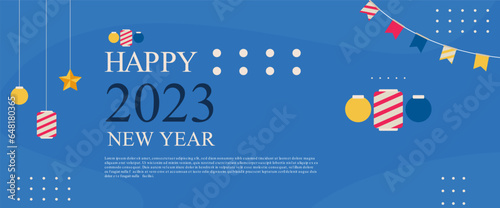  new year banners set element background